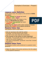 Passive Voice Examples & Exercises for Present and Past Tenses