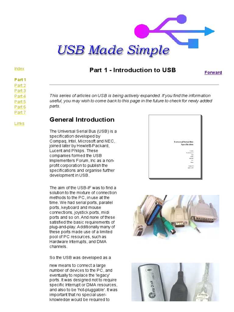 USB Made Simple - Part 1 PDF | PDF | Usb | Computer Hardware