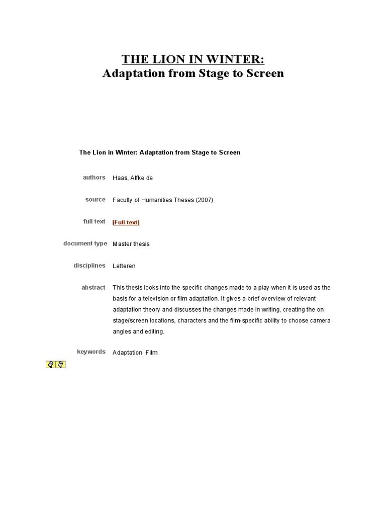 thesis on adaptation pdf