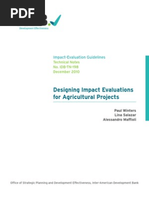 Designing Impact Evaluations For Agricultural