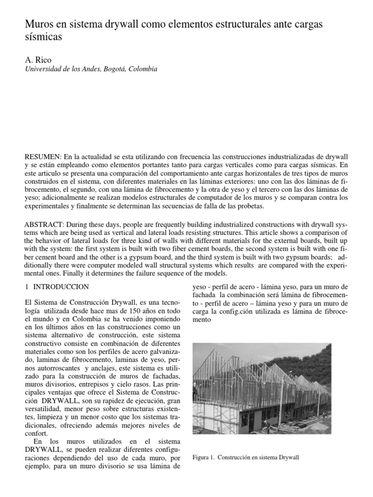 Sistema Drywall PDF | PDF | Rigidez | Acero
