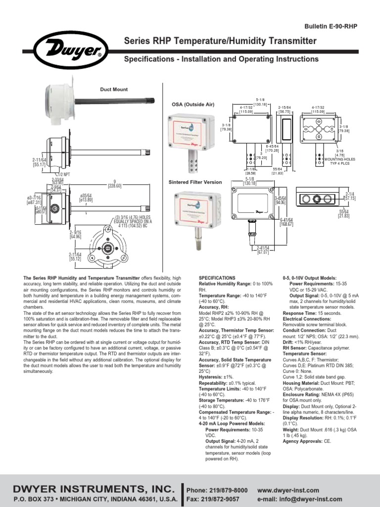 DWYER - RHP-3D-11.instruções PDF | PDF | Power Supply | Electrical ...