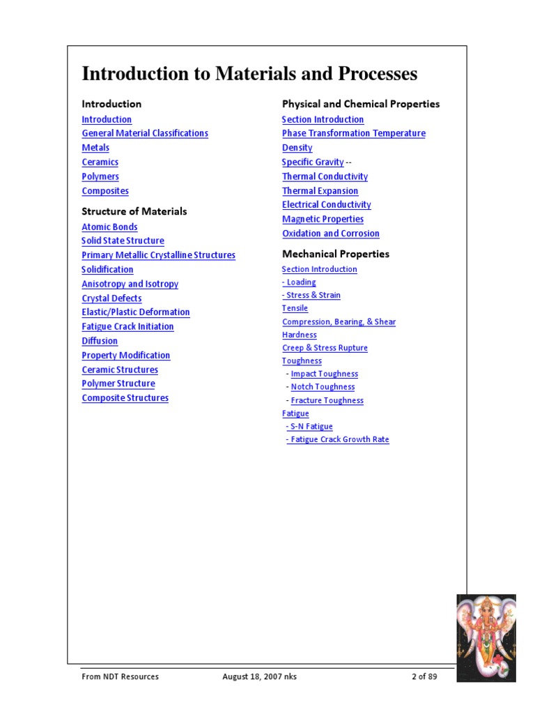 Introduction To Materials and Processes PDF PDF Ion Crystal Structure