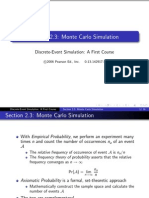 Section 2.3: Monte Carlo Simulation: Discrete-Event Simulation: A First Course