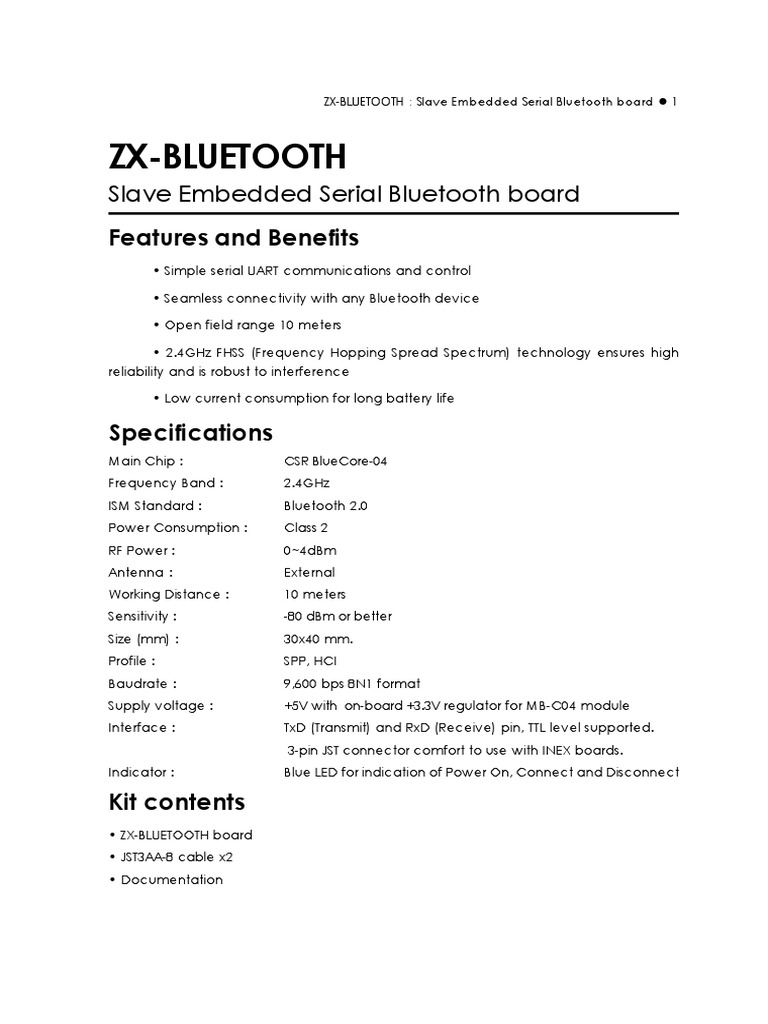 ZX-Bluetooth Module PDF | PDF | Bluetooth | Icon (Computing)