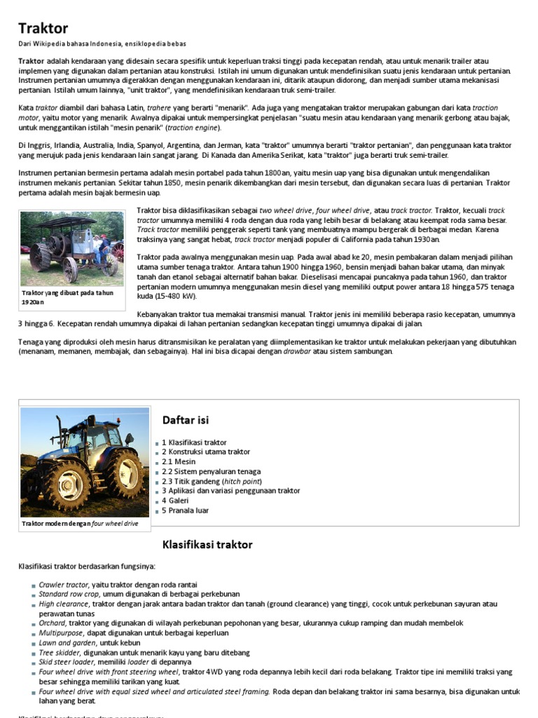 Traktor Wikipedia Bahasa Indonesia Ensiklopedia Bebas Pdf