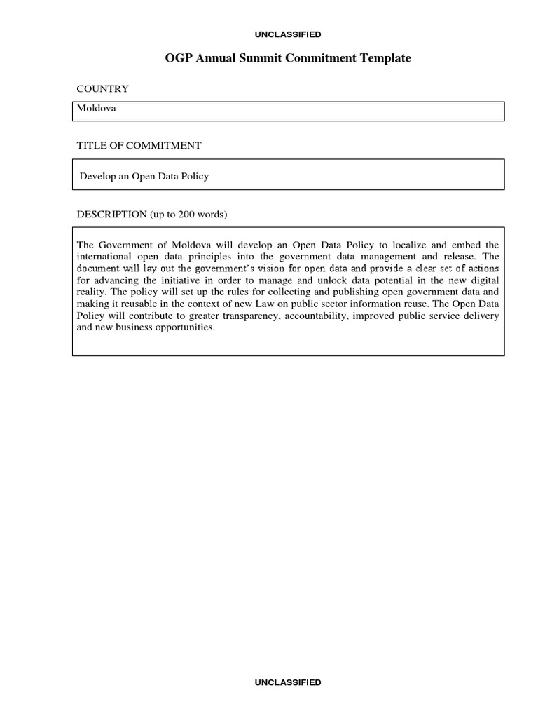 Moldova: #OGP13 Summit Commitment | PDF