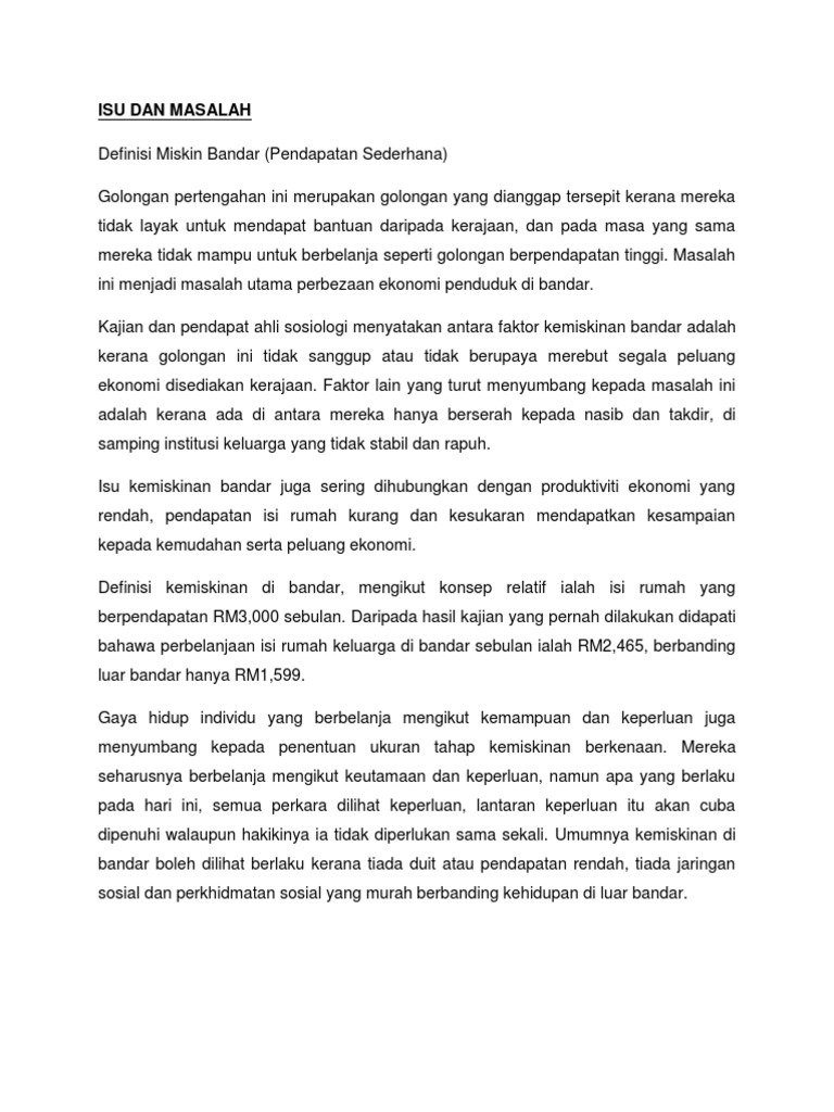 Definisi Miskin Bandar Pdf