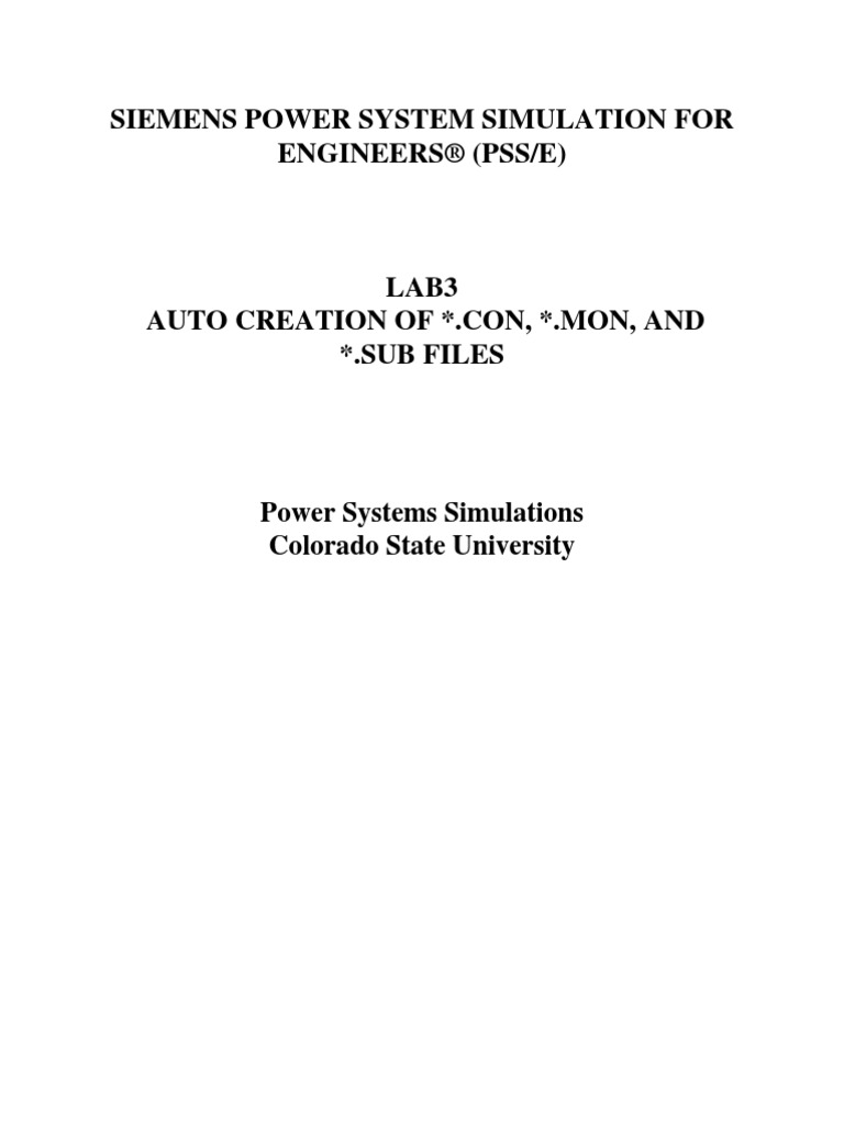 Siemens Power System Simulation For Engineers® (Pss/E) | PDF ...