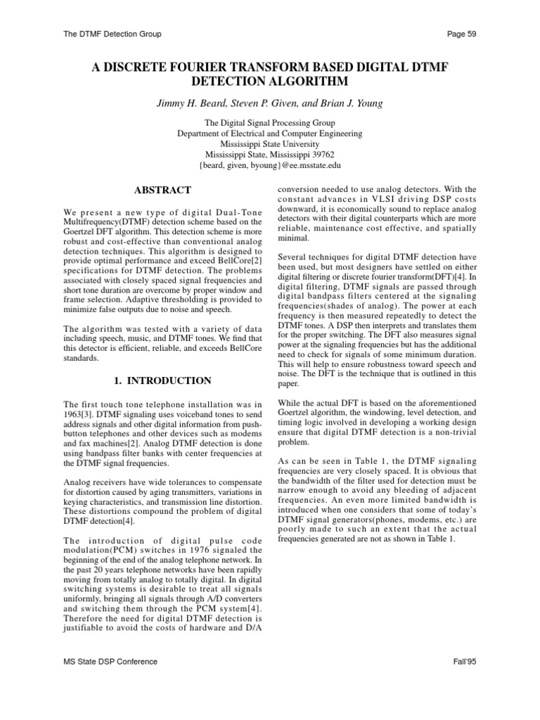 Paper DTMF | PDF