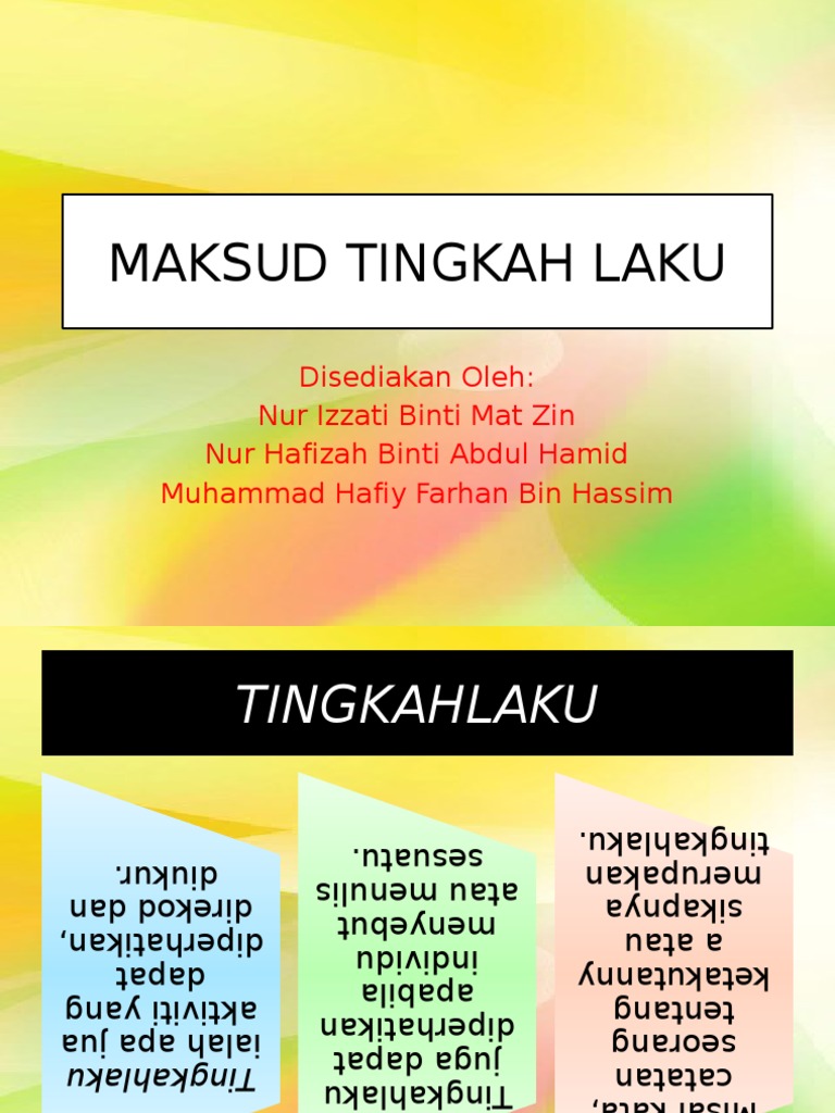 Maksud Tingkah Laku Pdf