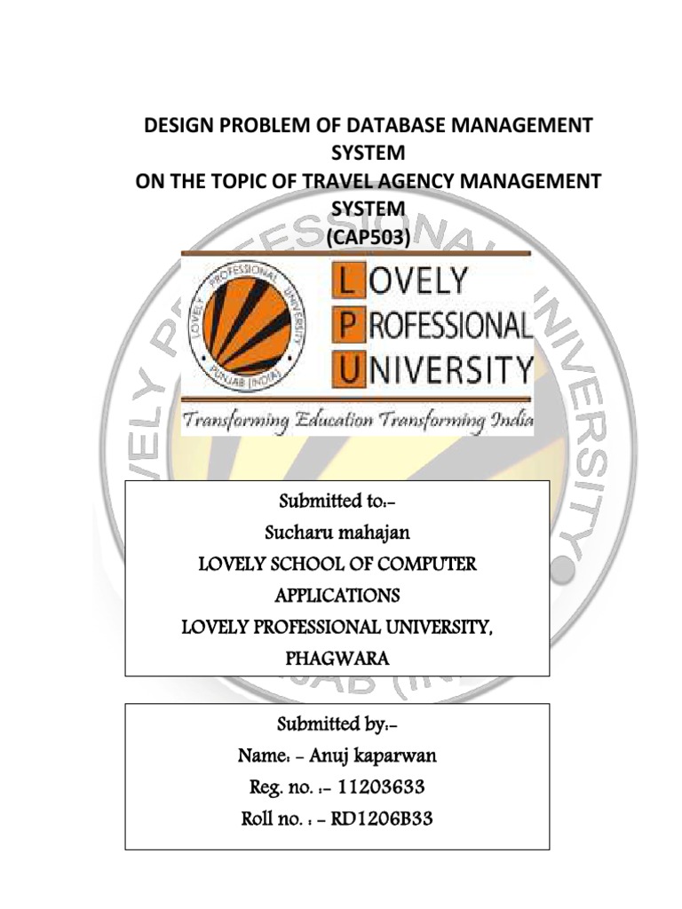 Travel Agency Management System Design | PDF | Databases | Information ...