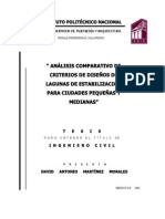 Analisis Comparativo de Criterios e Disenos de Lagunas de Estabilizacion Para Ciudades Pequenas y Medianas