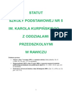 Statut Szkoły Podstawowej NR 5 Im. Karola Kurpińskiego Z Oddziałami Przedszkolnymi W Rawiczu