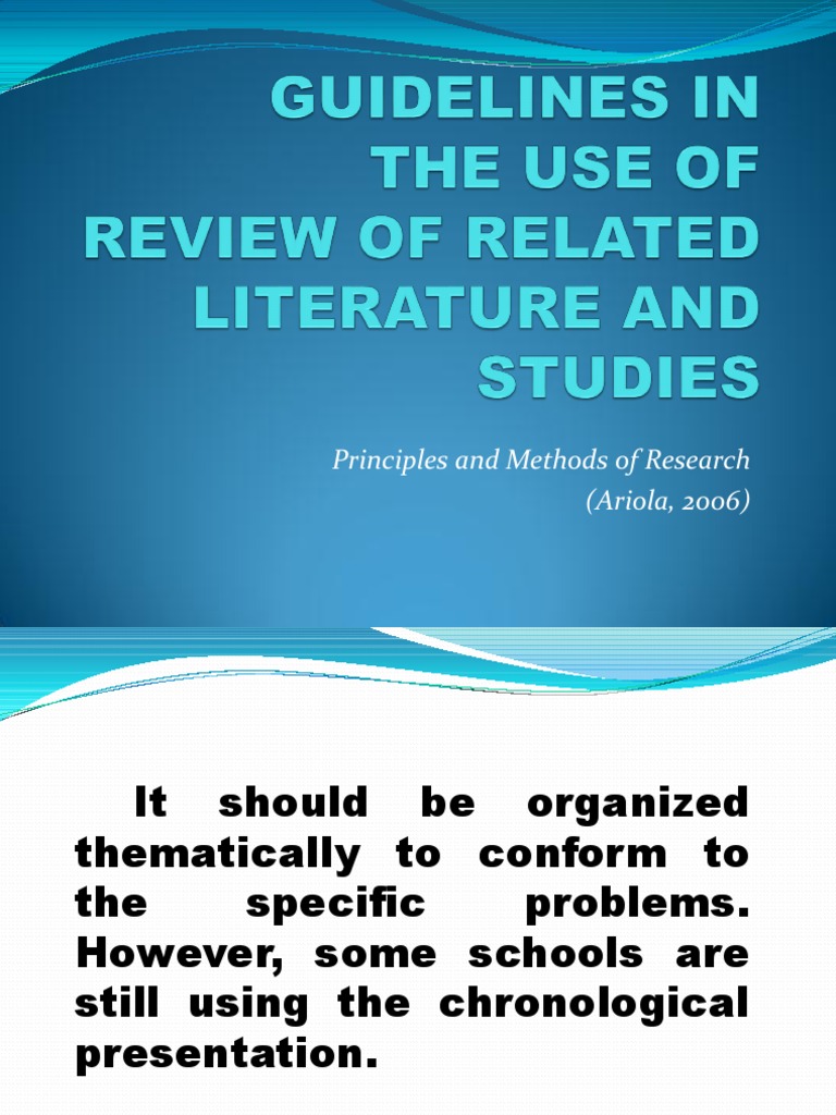 literature review of guidelines