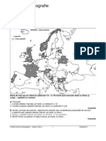 Variante Bac Geografie - Europa, Romania, Uniunea Europeana