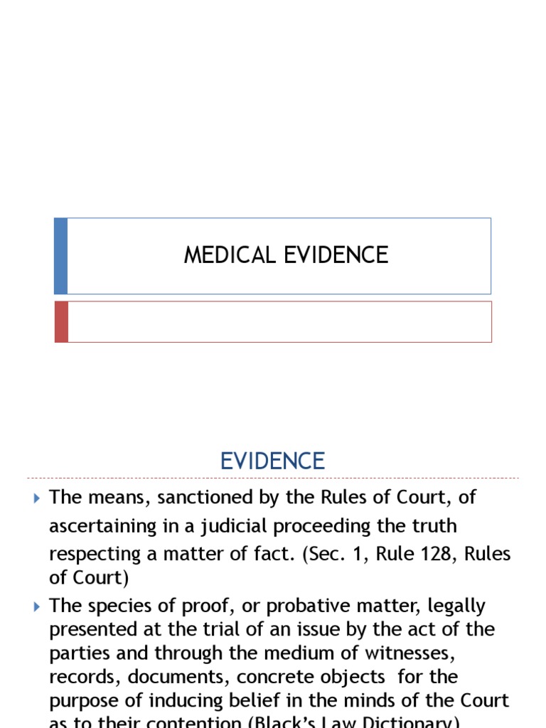 MEDICAL EVIDENCE GUIDE | PDF
