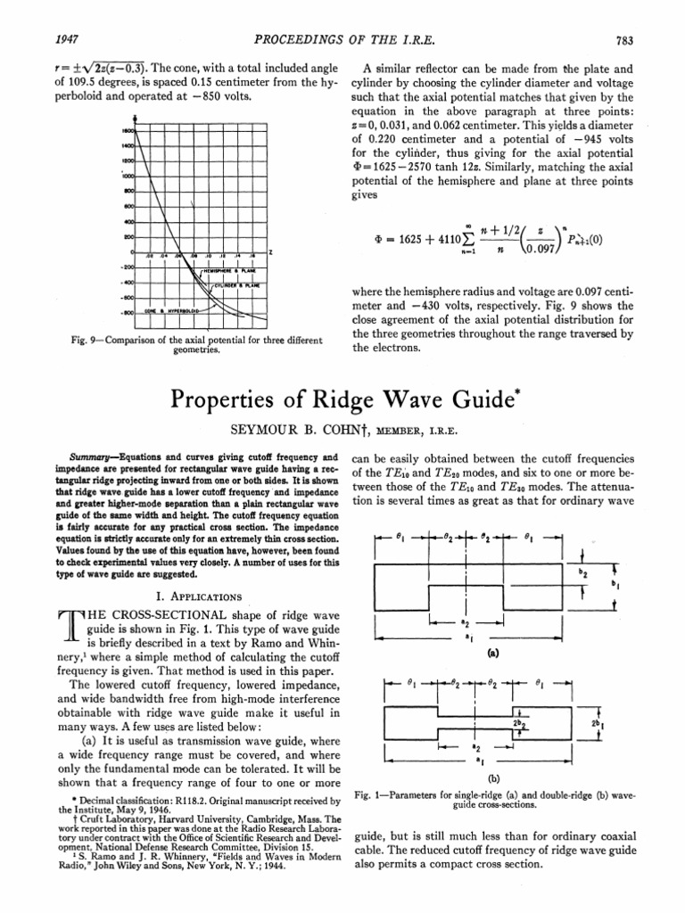Ridge Waveguide Cutoff Frequency Analysis | PDF | Waveguide ...