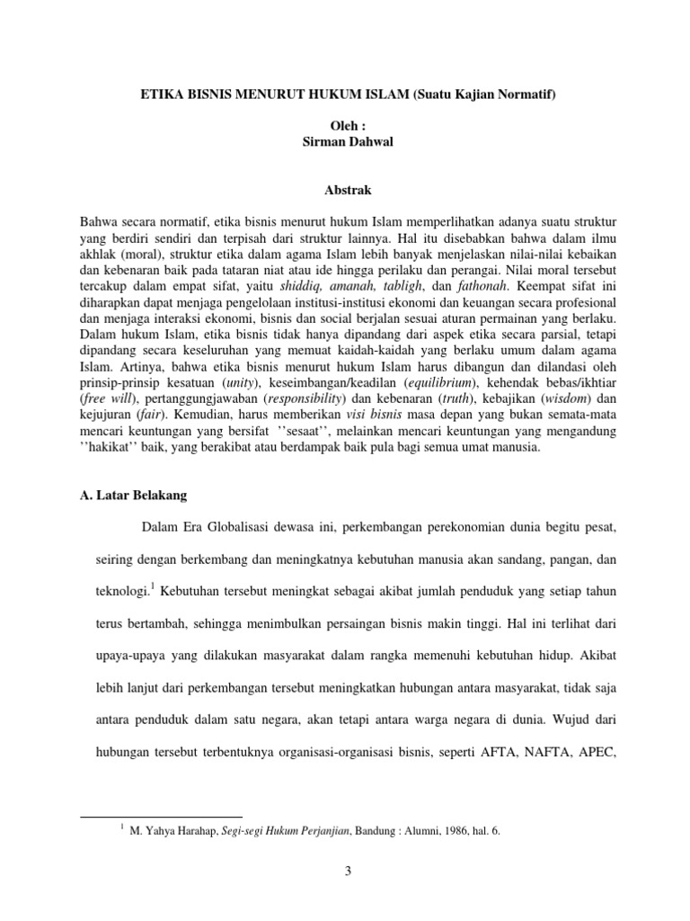 Etika Bisnis Dalam Islam Pdf