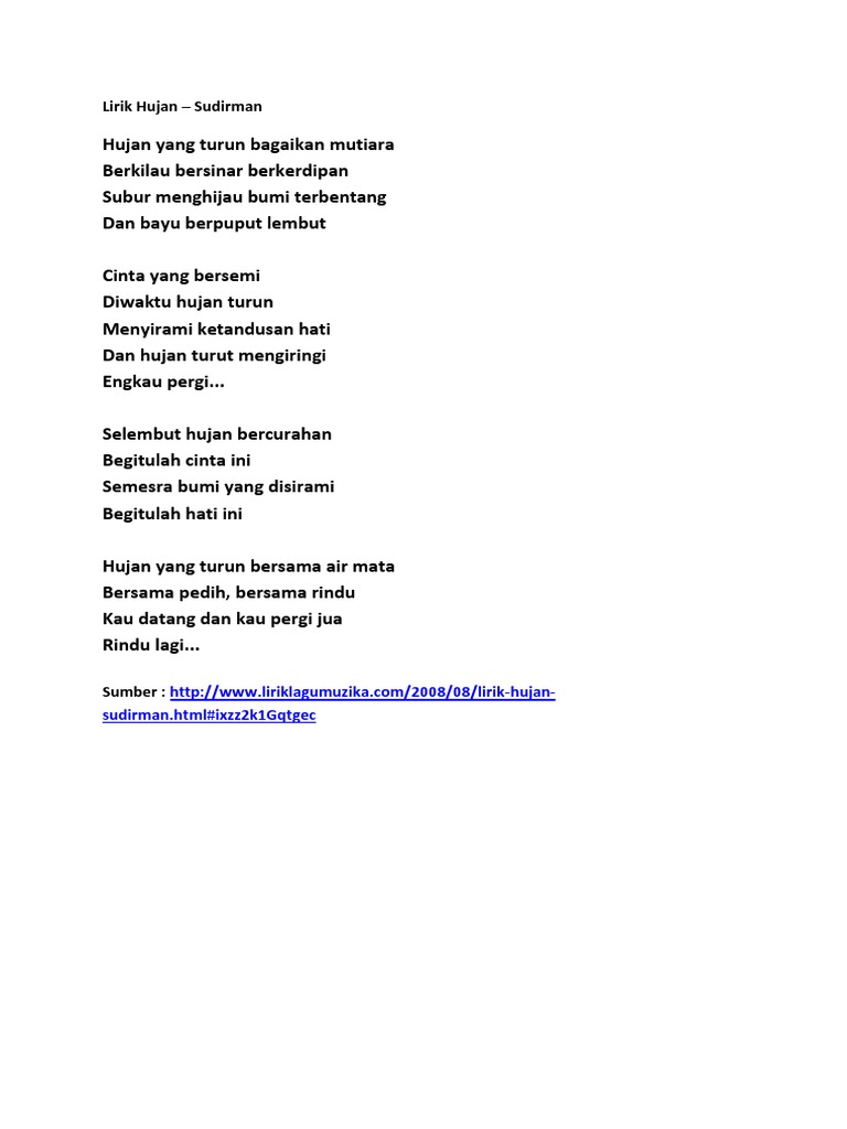 Lirik Hujan Docx Pmr topan (tato atau panu) (lirik). lirik hujan docx