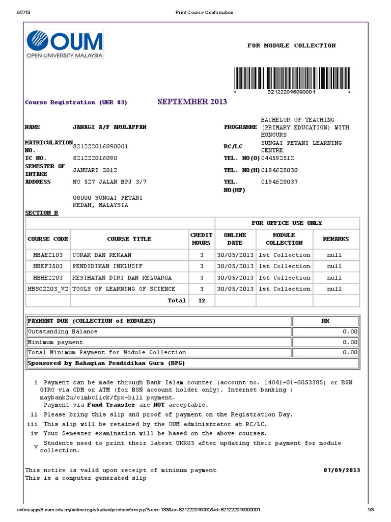 Course Confirmation for Teaching Program | PDF | Science & Mathematics ...