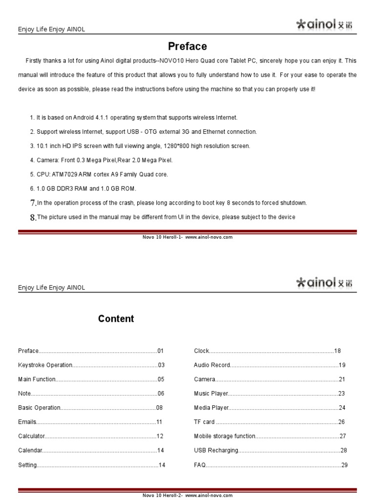 Novo10 Hero II User Manual | PDF | Web Page | Icon (Computing)