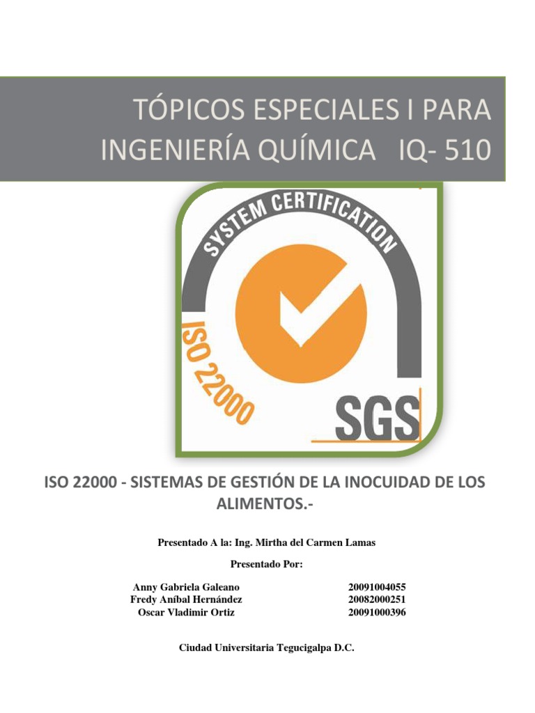 Norma Iso 22000 | PDF | Análisis de Riesgo y Puntos Críticos de Control ...