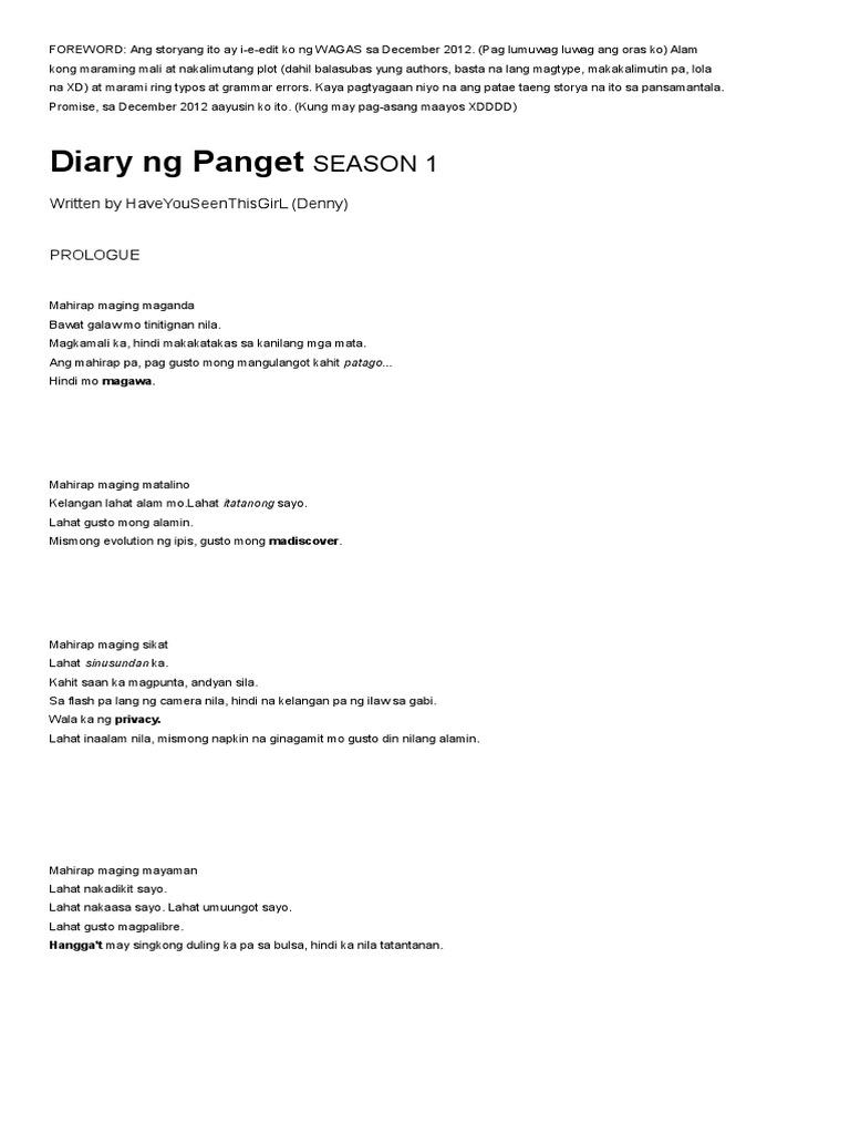 Diary NG Panget PDF