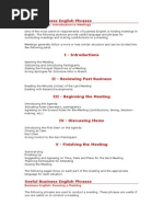 Useful Business English Meetings Phrases