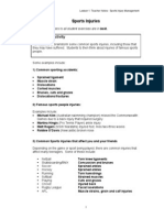 Lesson 1 - Sport Injury Managment