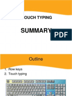 Touch Typing - Summary
