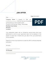 Job Offer Template