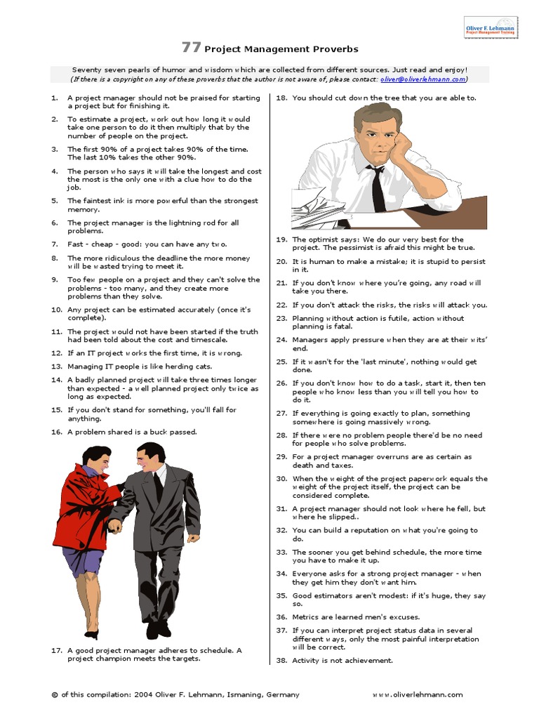 77 Project Management Proverbs PDF | PDF