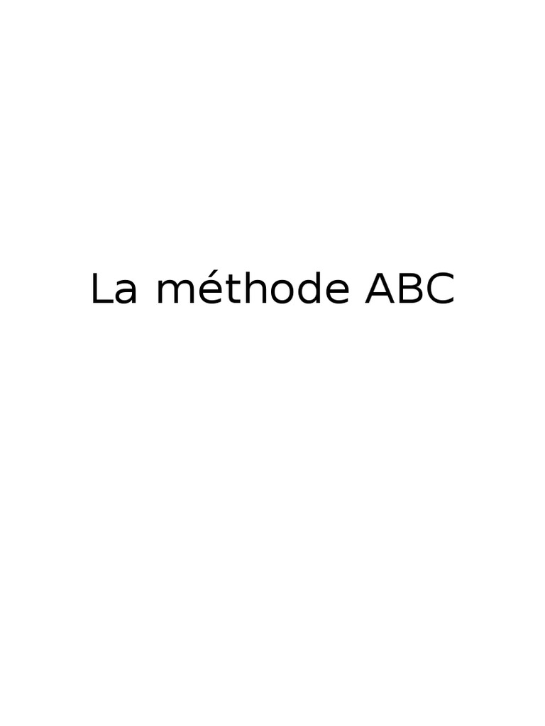 La Methode ABC | PDF | Consommation (Économie) | Business