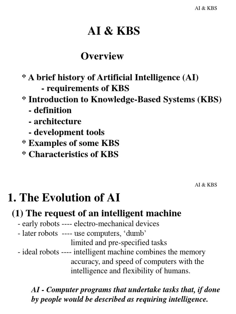 AI and Knowledge-Based Systems Overview | PDF | Knowledge ...