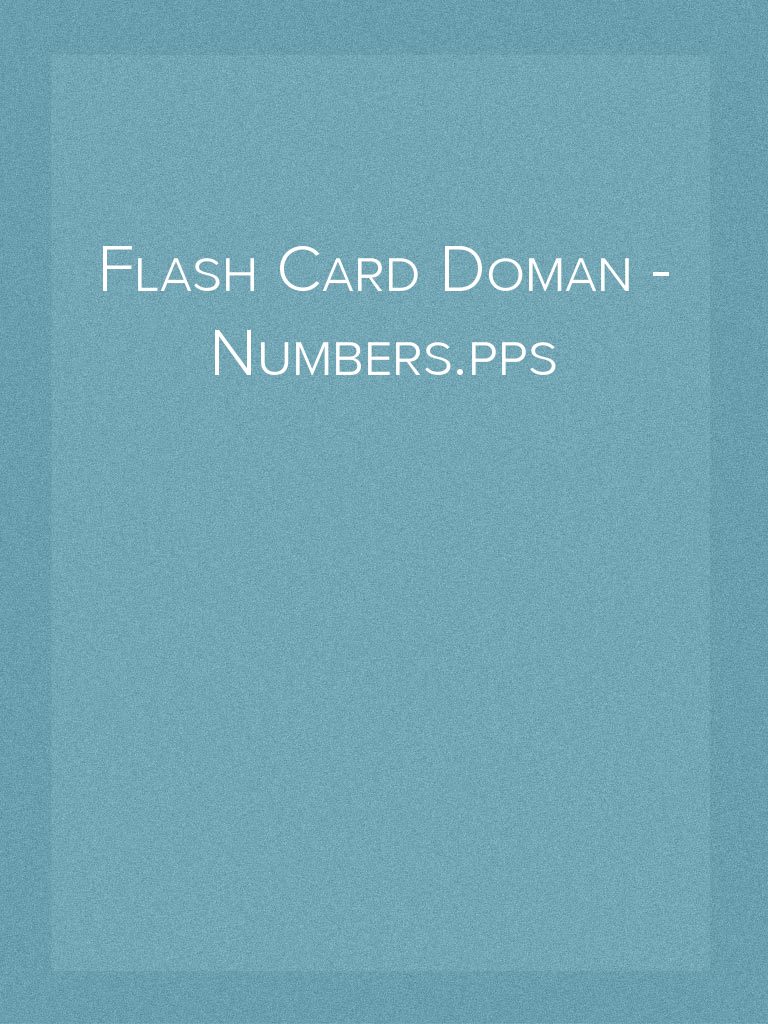 Free Glenn Doman Flash Cards Download | PDF