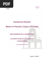 La filosofia moderna y su proyeccion contemporánea