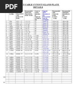 Cbct/Cable Cutout/Gland Plate Details: Proposed CBCT Dimensions in MM ID For Circular Inner For Rectangular