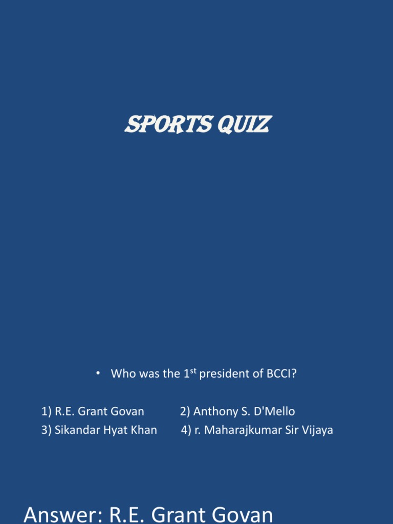 Sports Quiz PDF