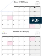 Malaysia calendar November 2013 to October 2014