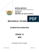 Mechanical Technology GR 12 Exam Guideline 2009 (Eng)