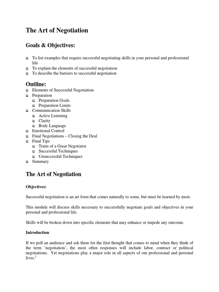 Mastering Negotiation Skills Guide | PDF | Negotiation | Body Language