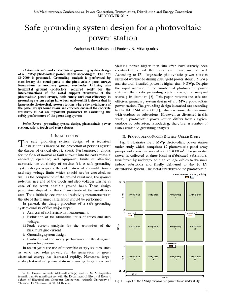 Grounding Design for PV Power Stations | PDF | Photovoltaics ...