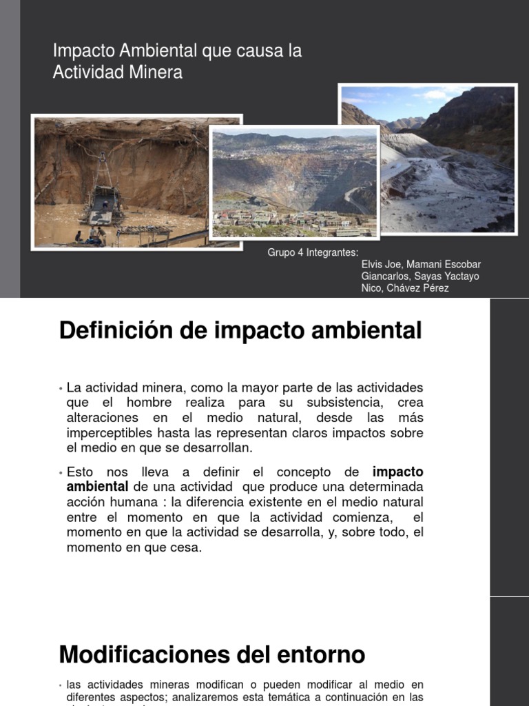 Impactos Ambientales de La Actividad Minera | PDF | Minería | La ...