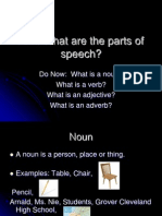 Aim: What Are The Parts of Speech?: Do Now: What Is A Noun? What Is A Verb? What Is An Adjective? What Is An Adverb?