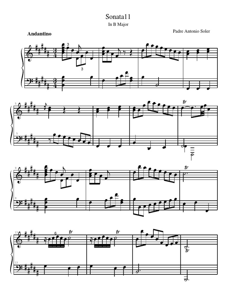 Padre A. Soler Sonatas 11 - 20 | PDF | Notes musicales