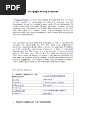 (2) Paragraph Writing (1)