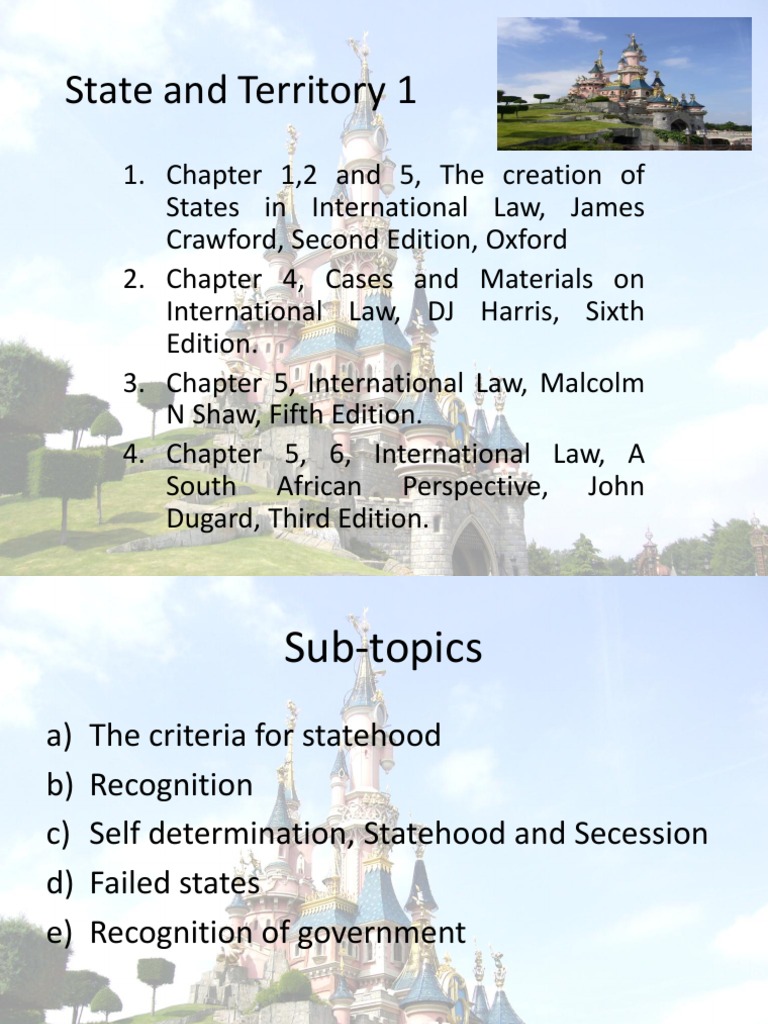 Criteria for Statehood in International Law | PDF | Sovereign State ...