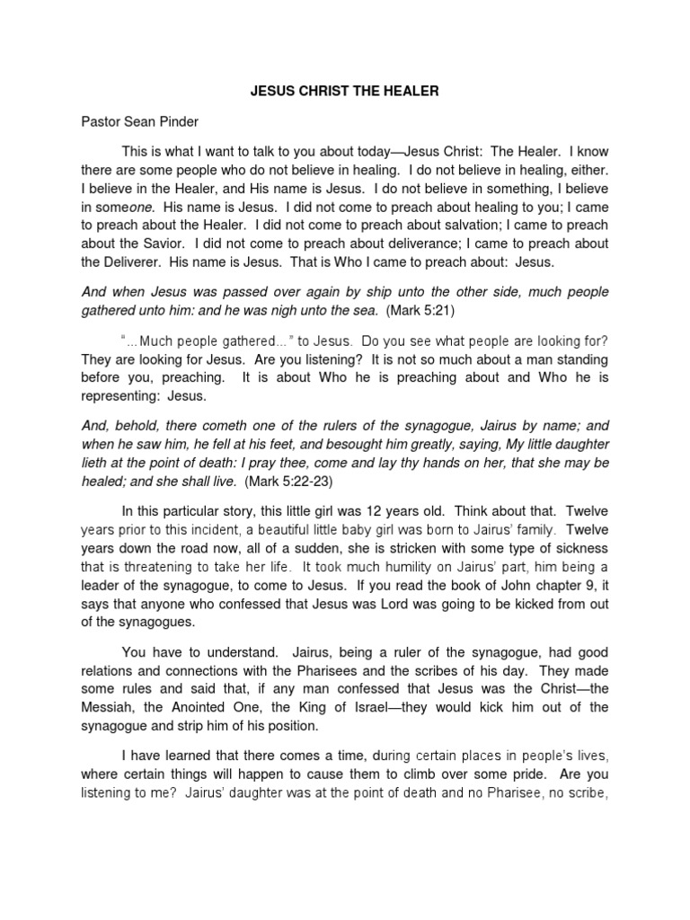 Jesus: The Healer of All Afflictions | PDF | Faith Healing | Jesus