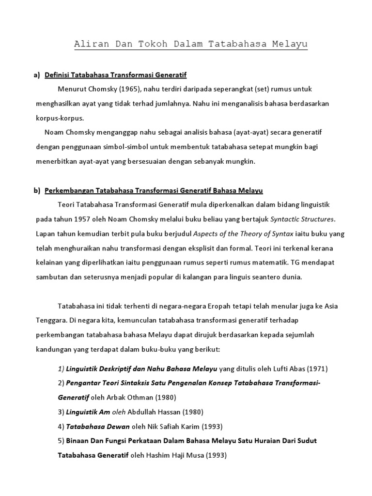 Aliran dan tokoh dalam tatabahasa melayu pdf